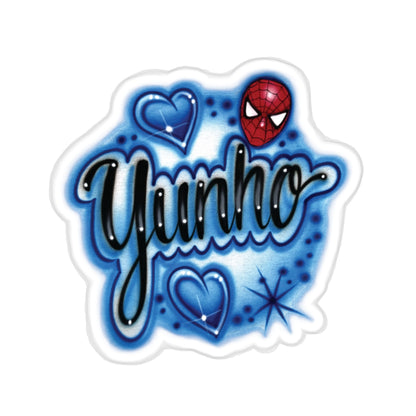 Sticker - Yunho - Hearts and starbursts - Spiderman head