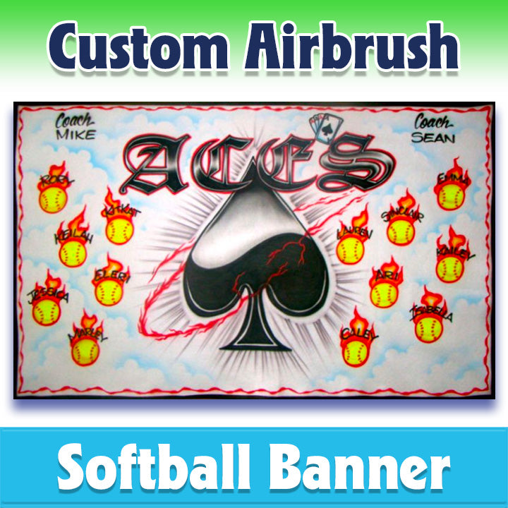 Airbrush Softball Banner - Aces -2001