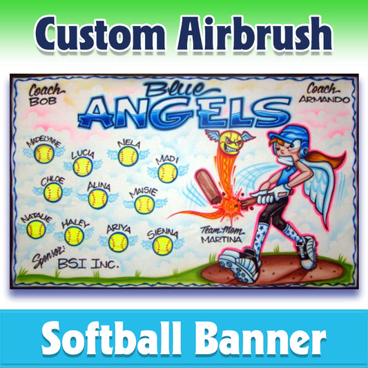 Airbrush Softball Banner - Angels -2004