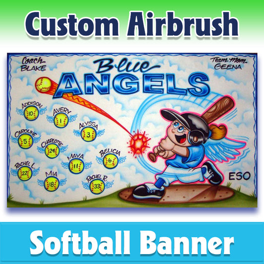 Airbrush Softball Banner - Angels -2005