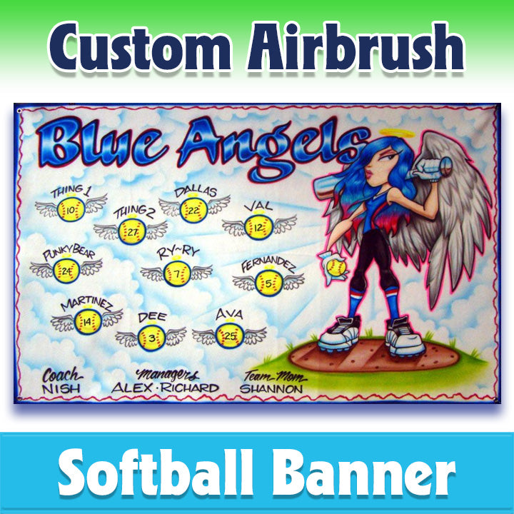 Airbrush Softball Banner - Angels -2006