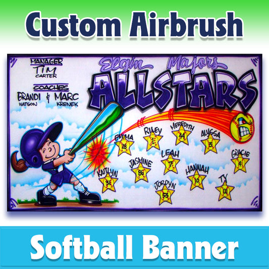 Airbrush Softball Banner - All-Stars -2003