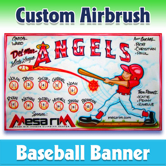 Airbrush Baseball Banner - Angels -1019