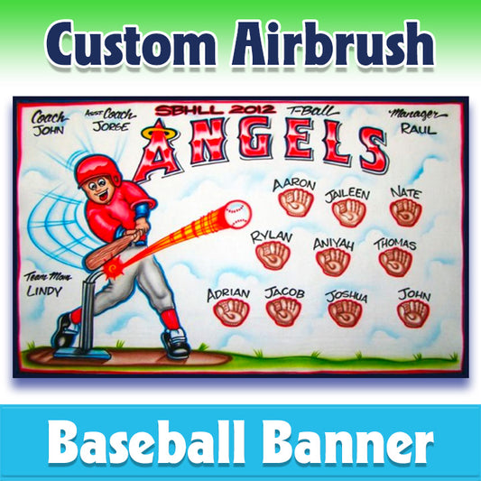 Airbrush Baseball Banner - Angels -1021