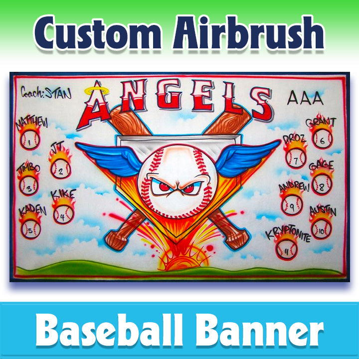 Airbrush Baseball Banner - Angels -1022