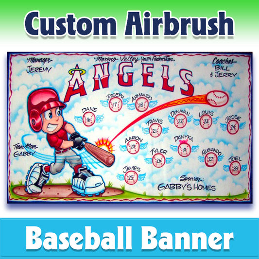 Airbrush Baseball Banner - Angels -1026