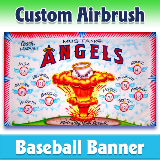 Airbrush Baseball Banner - Angels -1027