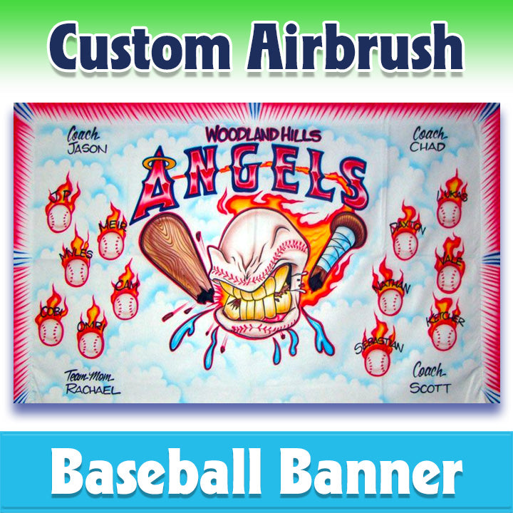 Airbrush Baseball Banner - Angels -1028