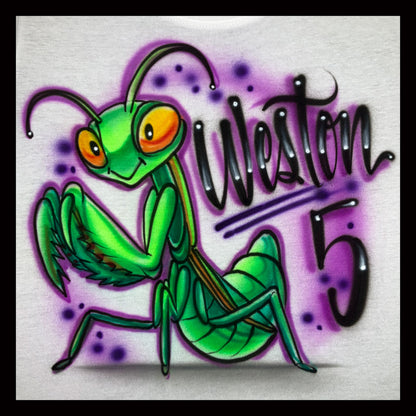 Airbrushed Praying Mantis T-shirt personalized