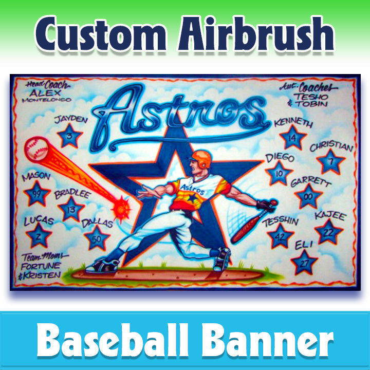 Airbrush Baseball Banner - Astros -1002