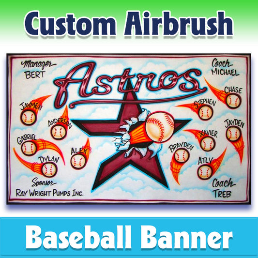 Airbrush Baseball Banner - Astros -1017