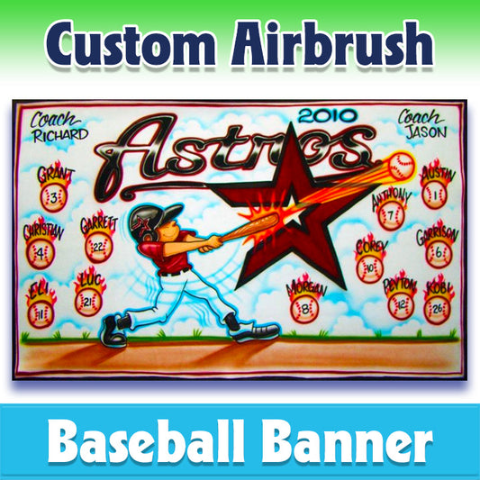 Airbrush Baseball Banner - Astros -1018