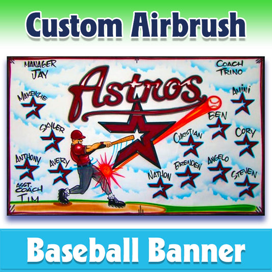 Airbrush Baseball Banner - Astros -1019