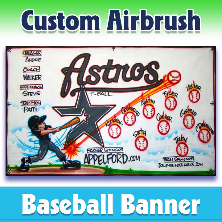 Airbrush Baseball Banner - Astros -1023