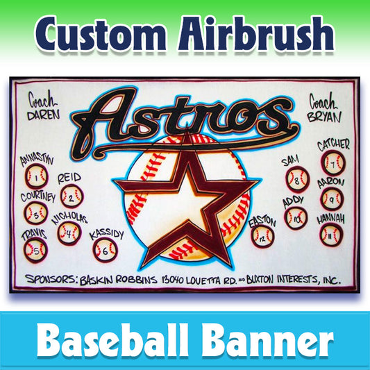 Airbrush Baseball Banner - Astros -1024