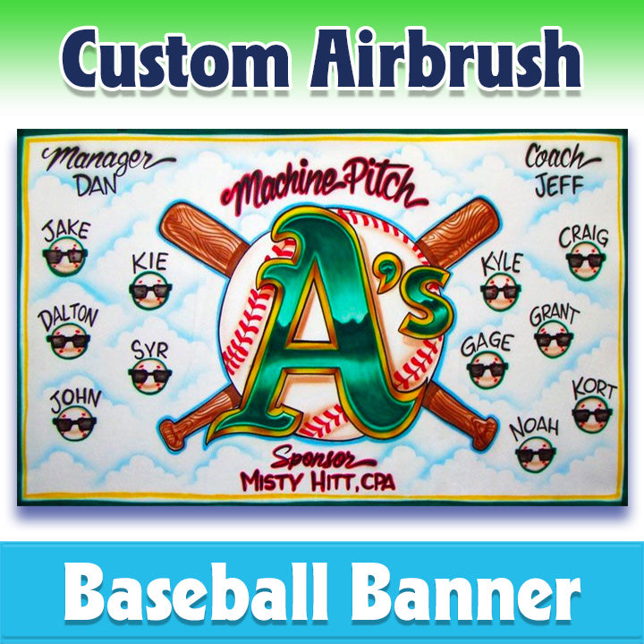 Airbrush Baseball Banner - Athletics -1022