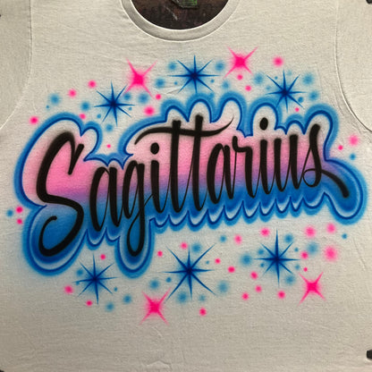 Sagittarius airbrushed t-shirt or your zodiac sign