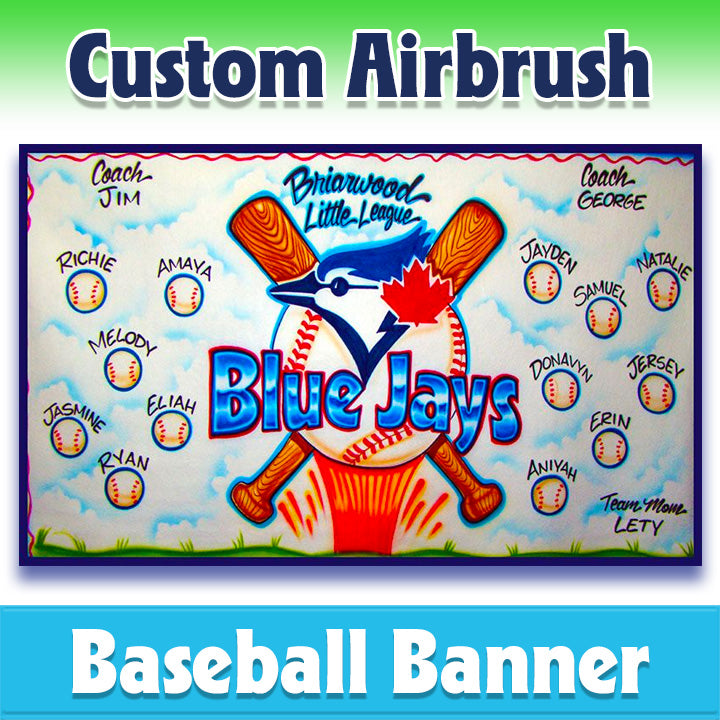 Airbrush Baseball Banner - Blue Jays -1002