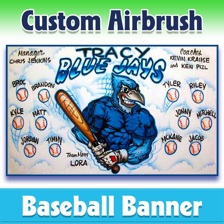 Airbrush Baseball Banner - Blue Jays -1019