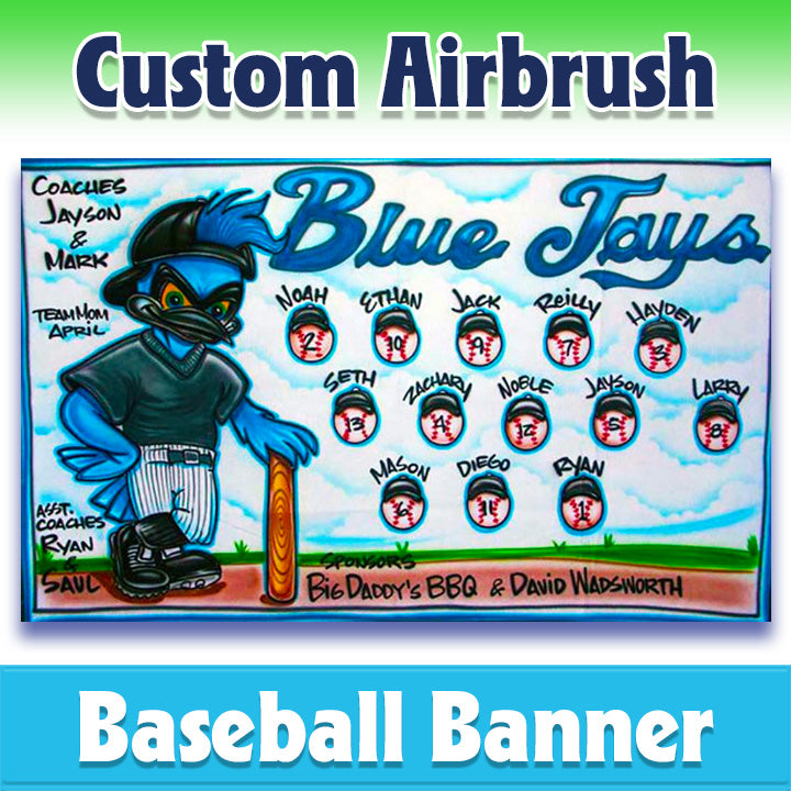 Airbrush Baseball Banner - Blue Jays -1022