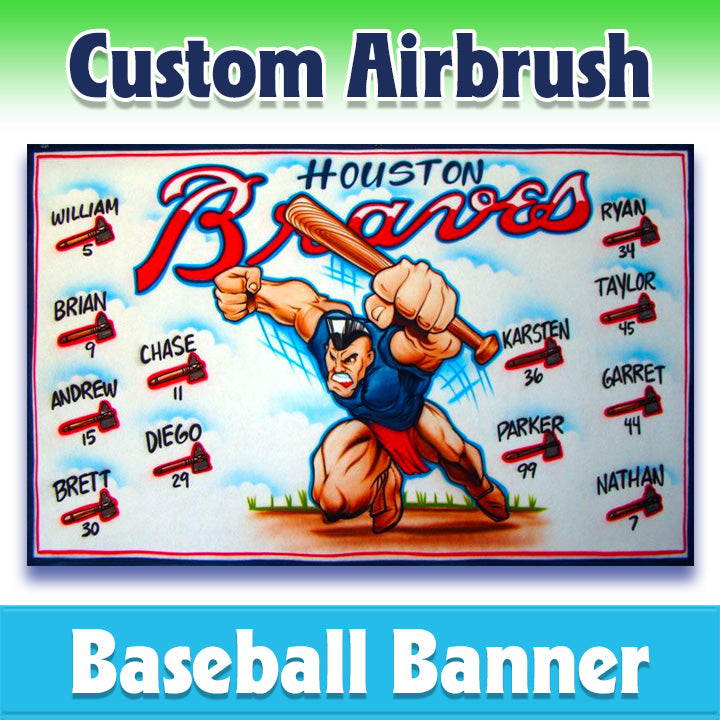 Airbrush Baseball Banner - Braves -1019