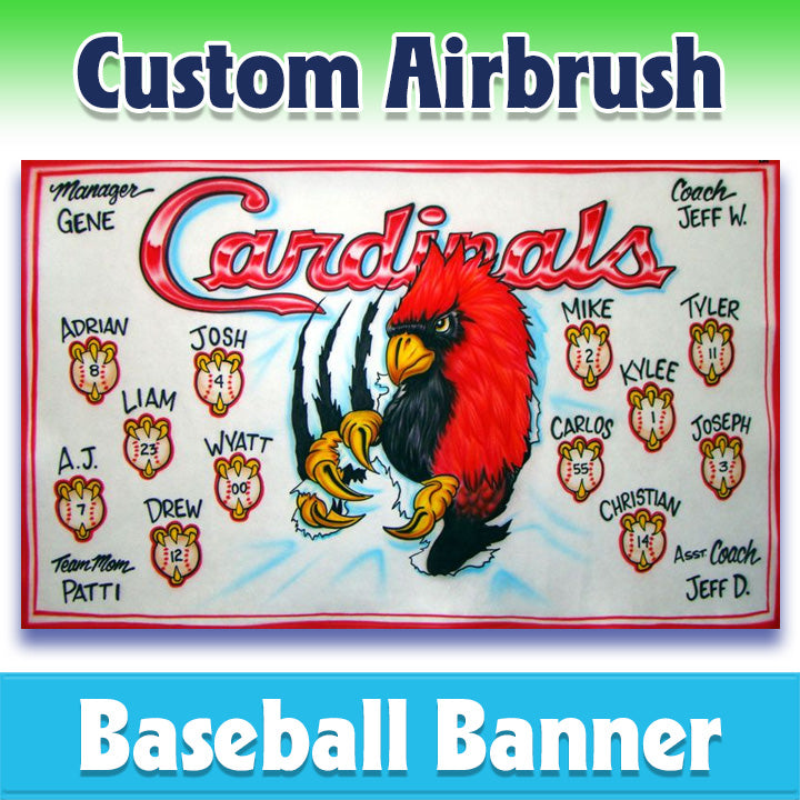 Airbrush Baseball Banner - Cardinals -1007