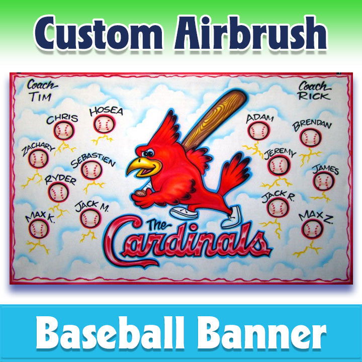 Airbrush Baseball Banner - Cardinals -1017