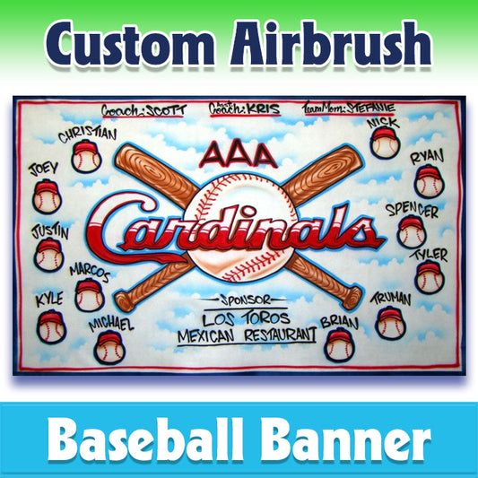 Airbrush Baseball Banner - Cardinals -1018