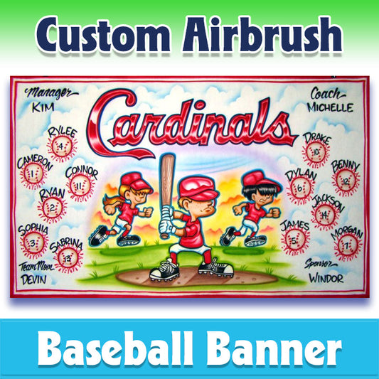 Airbrush Baseball Banner - Cardinals -1020