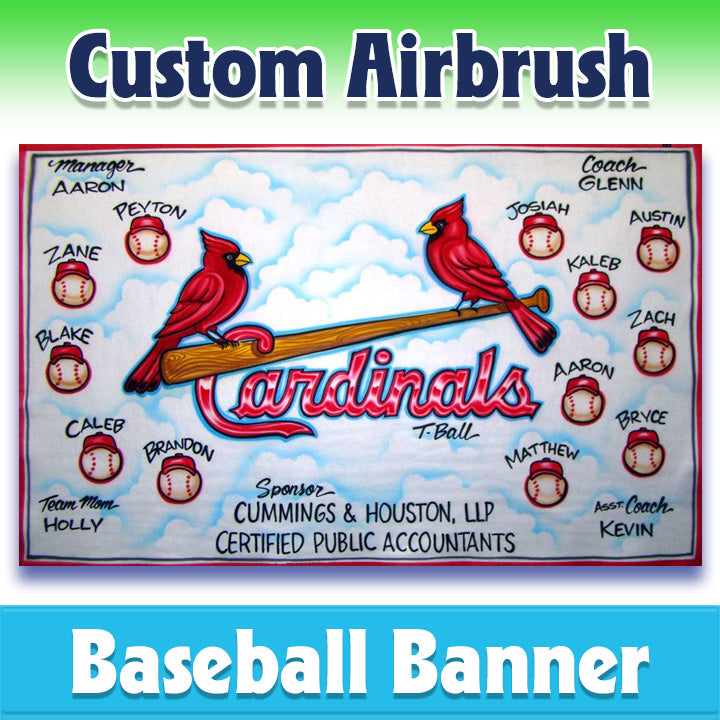 Airbrush Baseball Banner - Cardinals -1022