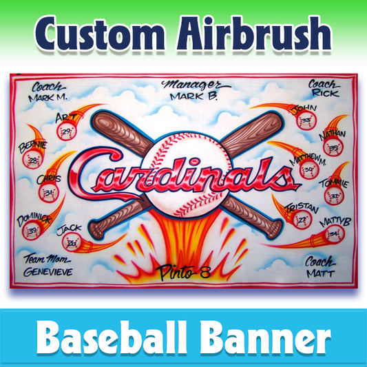 Airbrush Baseball Banner - Cardinals -1023