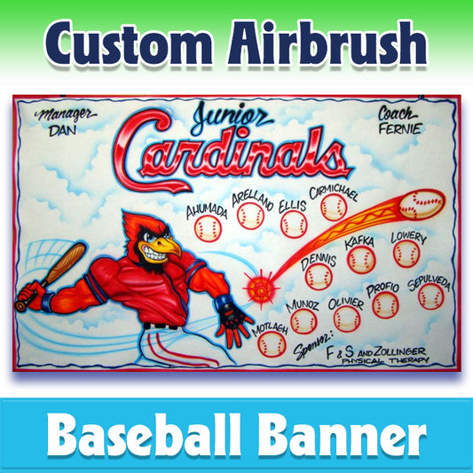 Airbrush Baseball Banner - Cardinals -1025