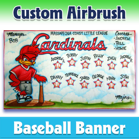 Airbrush Baseball Banner - Cardinals -1026