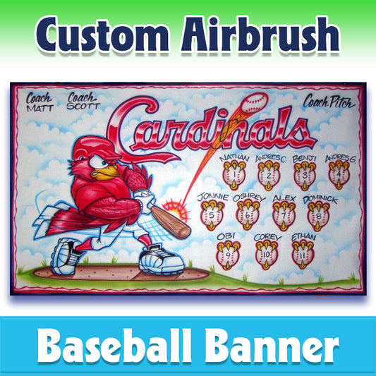 Airbrush Baseball Banner - Cardinals -1027