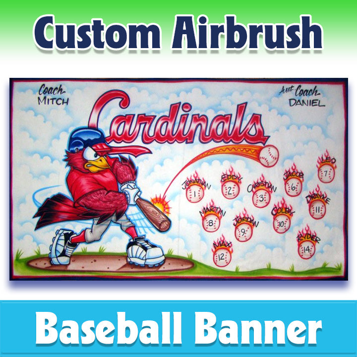 Airbrush Baseball Banner - Cardinals -1029