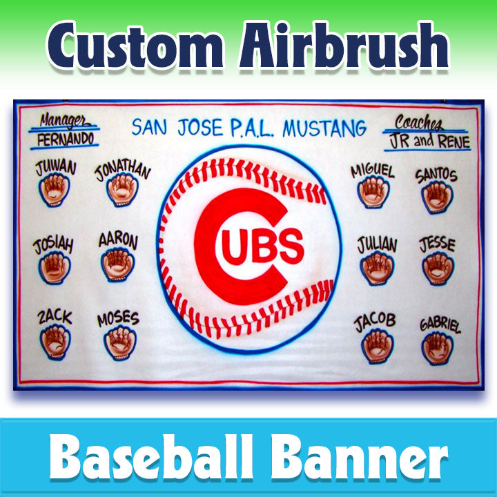 Airbrush Baseball Banner - Cubs -1017