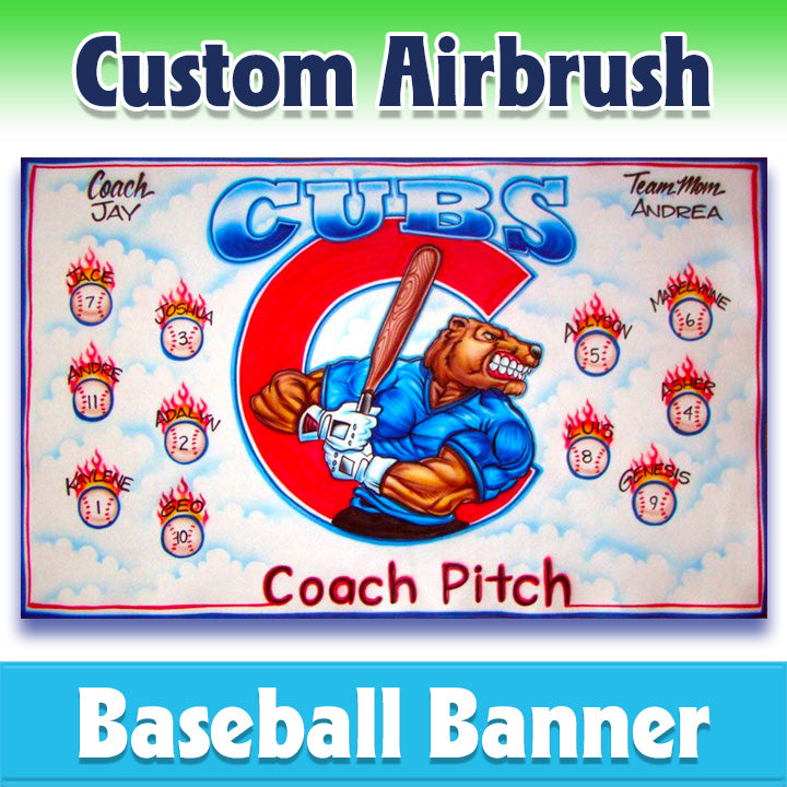 Airbrush Baseball Banner - Cubs -1018