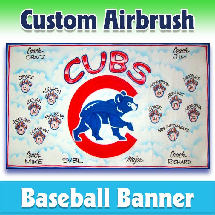 Airbrush Baseball Banner - Cubs -1019