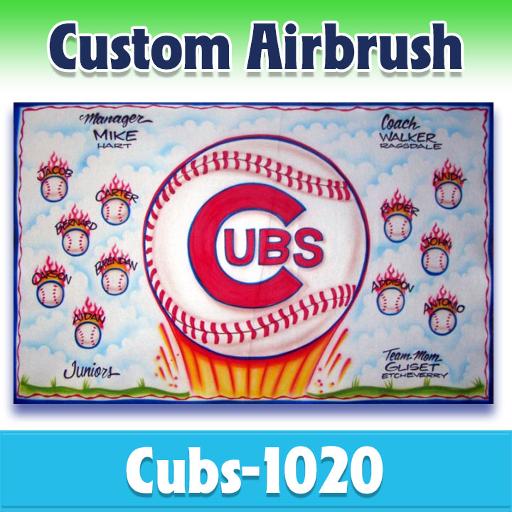 Airbrush Baseball Banner - Cubs -1020