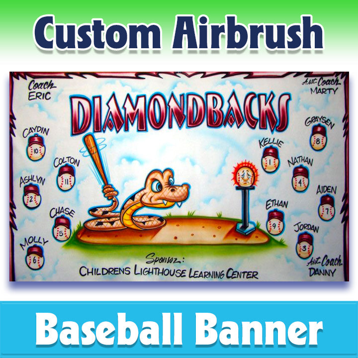 Airbrush Baseball Banner - Diamondbacks -1009