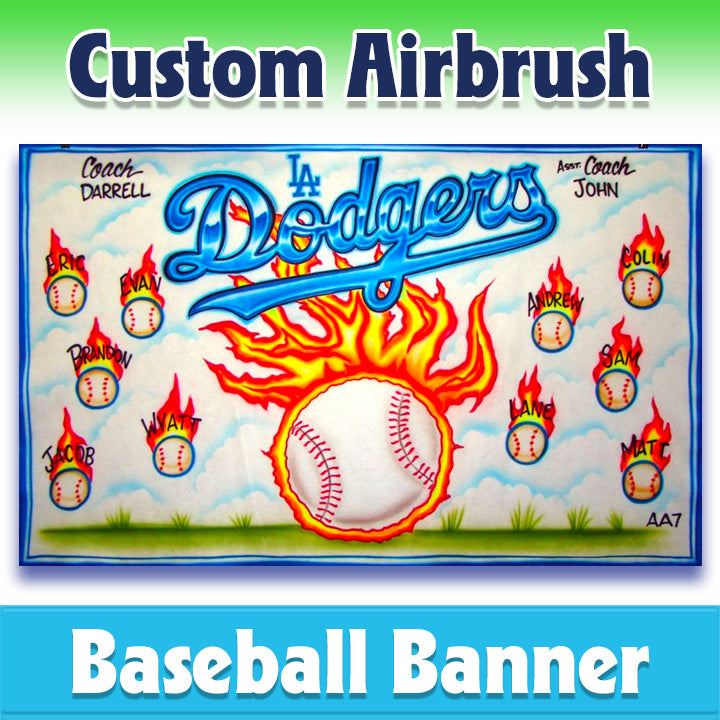 Airbrush Baseball Banner - Dodgers -1015