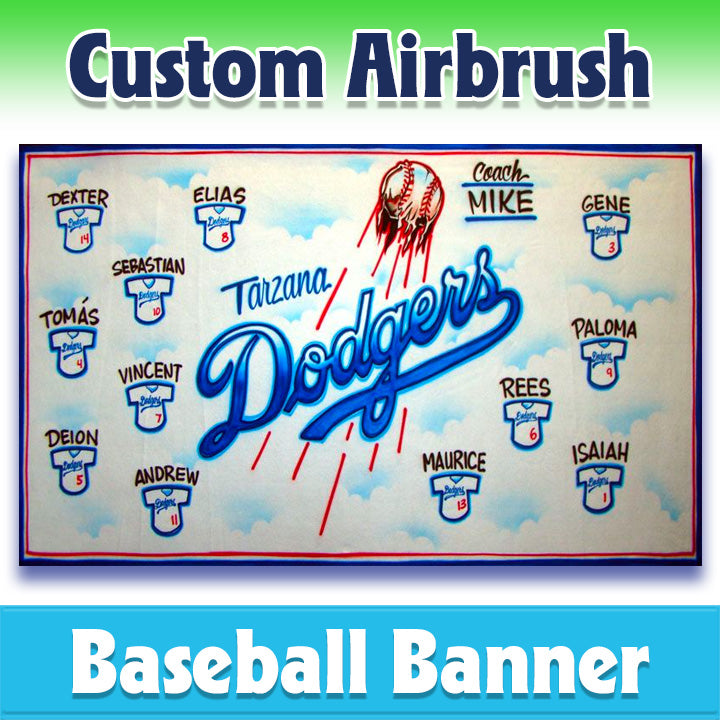 Airbrush Baseball Banner - Dodgers -1019