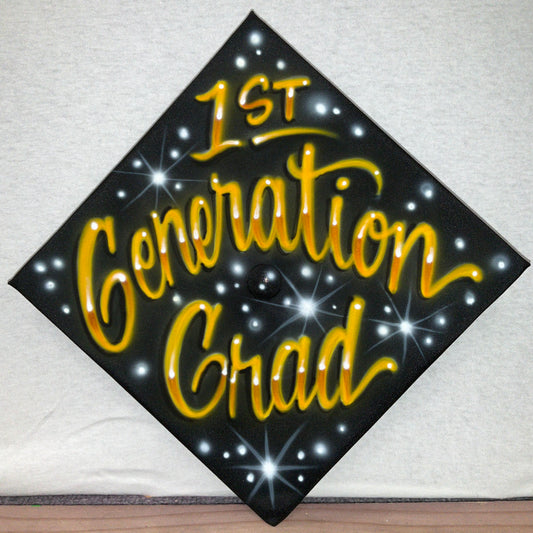 Airbrushed graduation cap with your colors