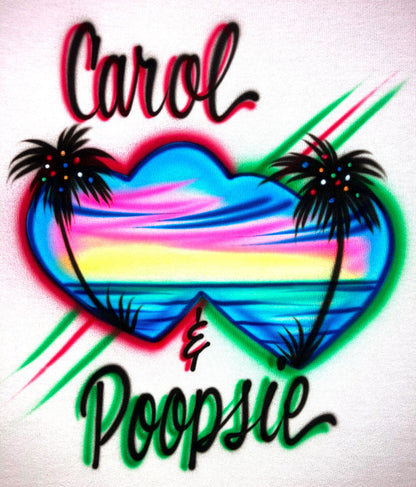 Airbrush T-Shirt - Christmas - Couples - Beach - Hearts