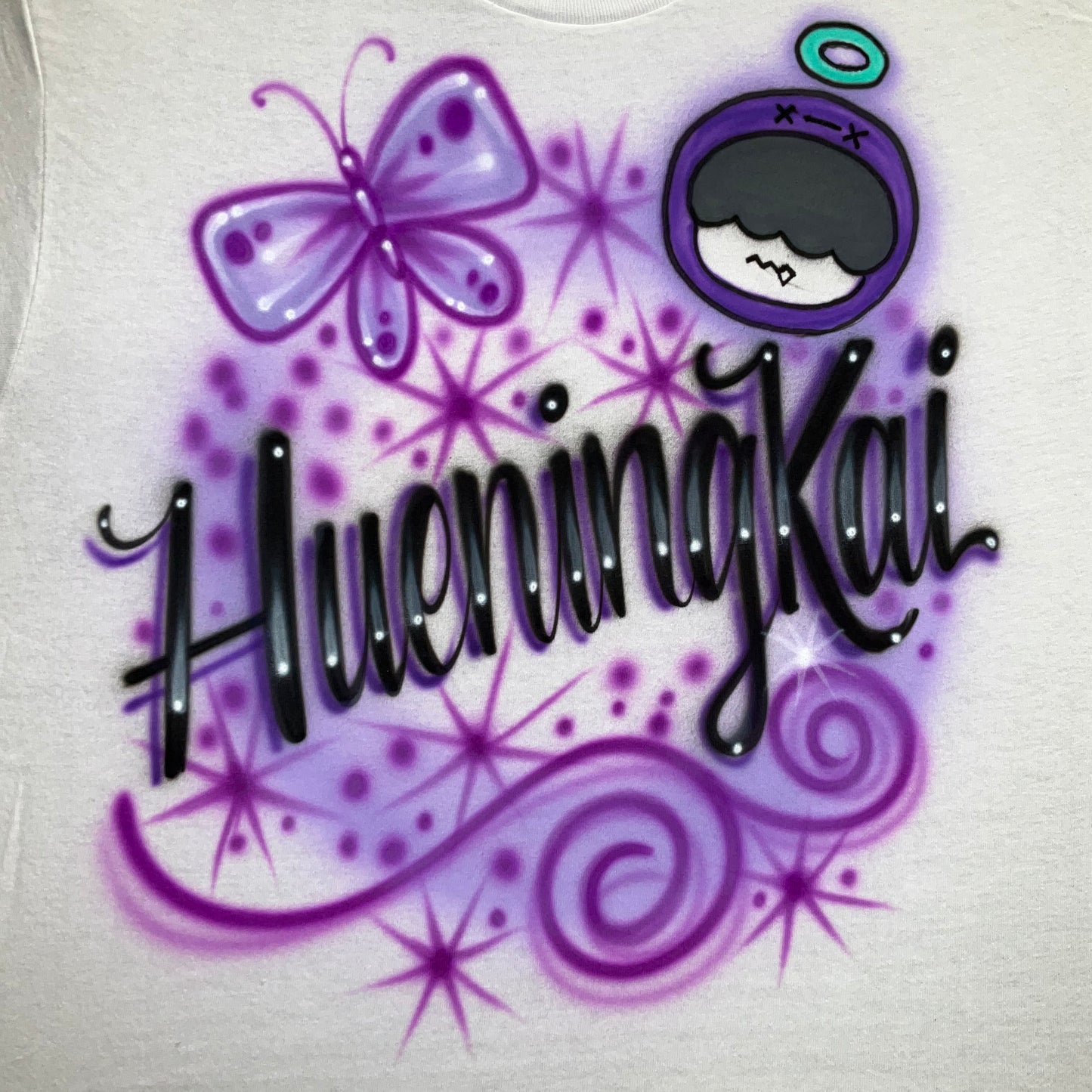 Airbrushed T-shirt - HueningKai - Hhm Nya Ring Head