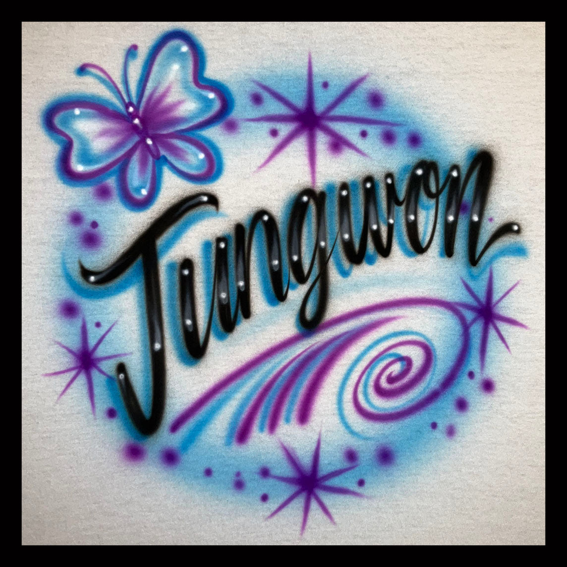 Airbrushed T-shirt - Jungwon - Butterfly