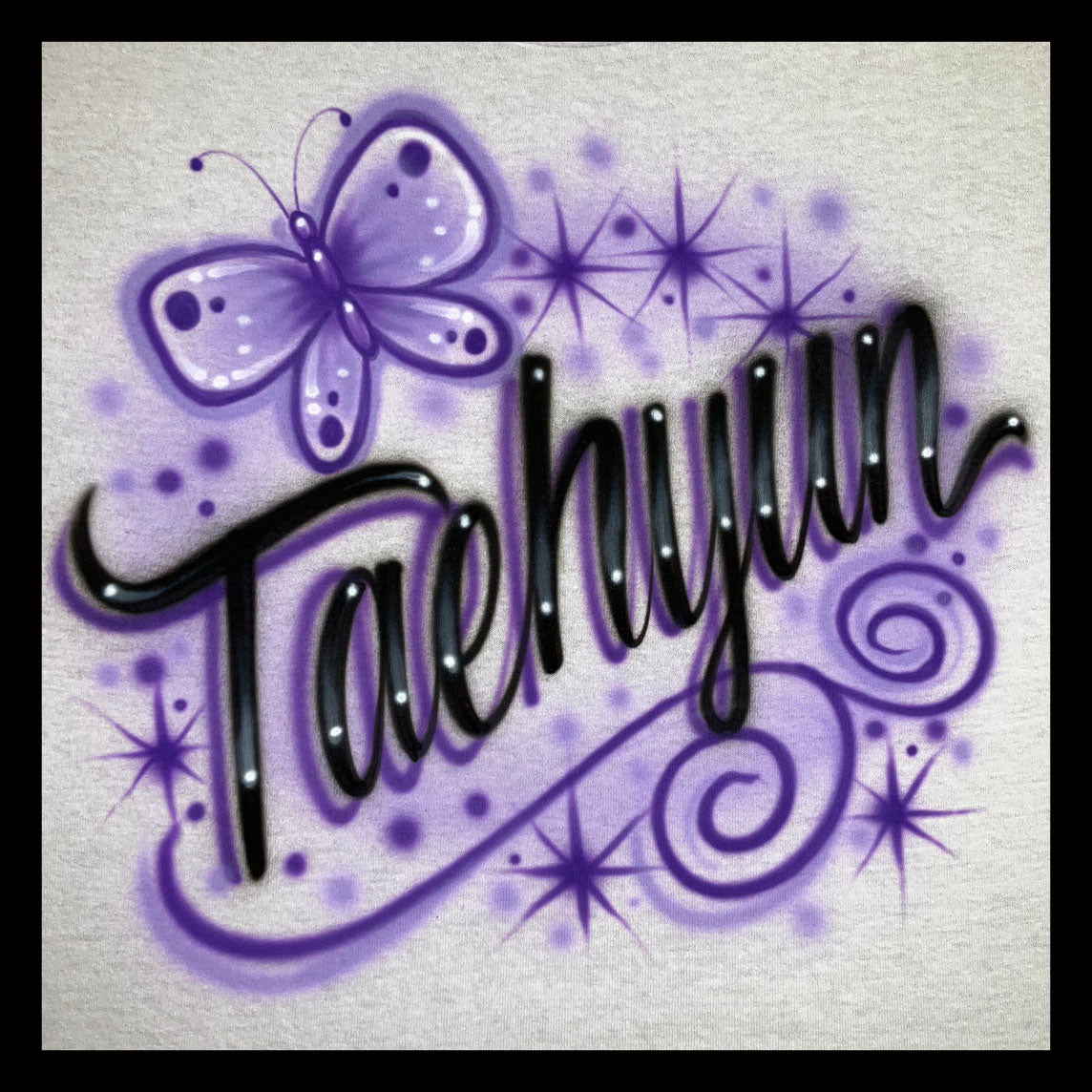 Airbrushed T-shirt - Taehyun - Butterfly - As seen on TikTok