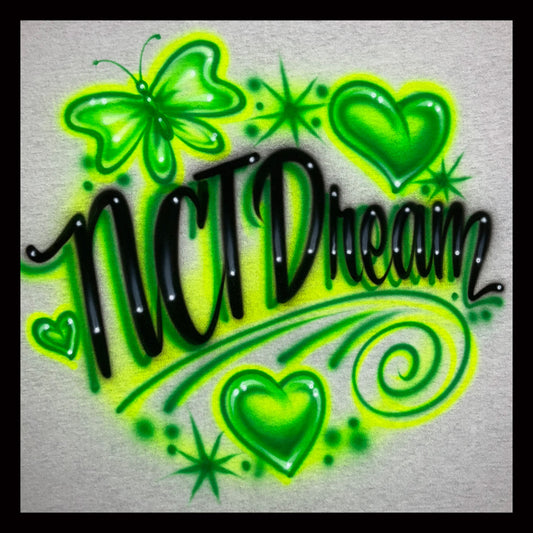 Airbrushed T-shirt - NCT Dream - Butterfly - Hearts