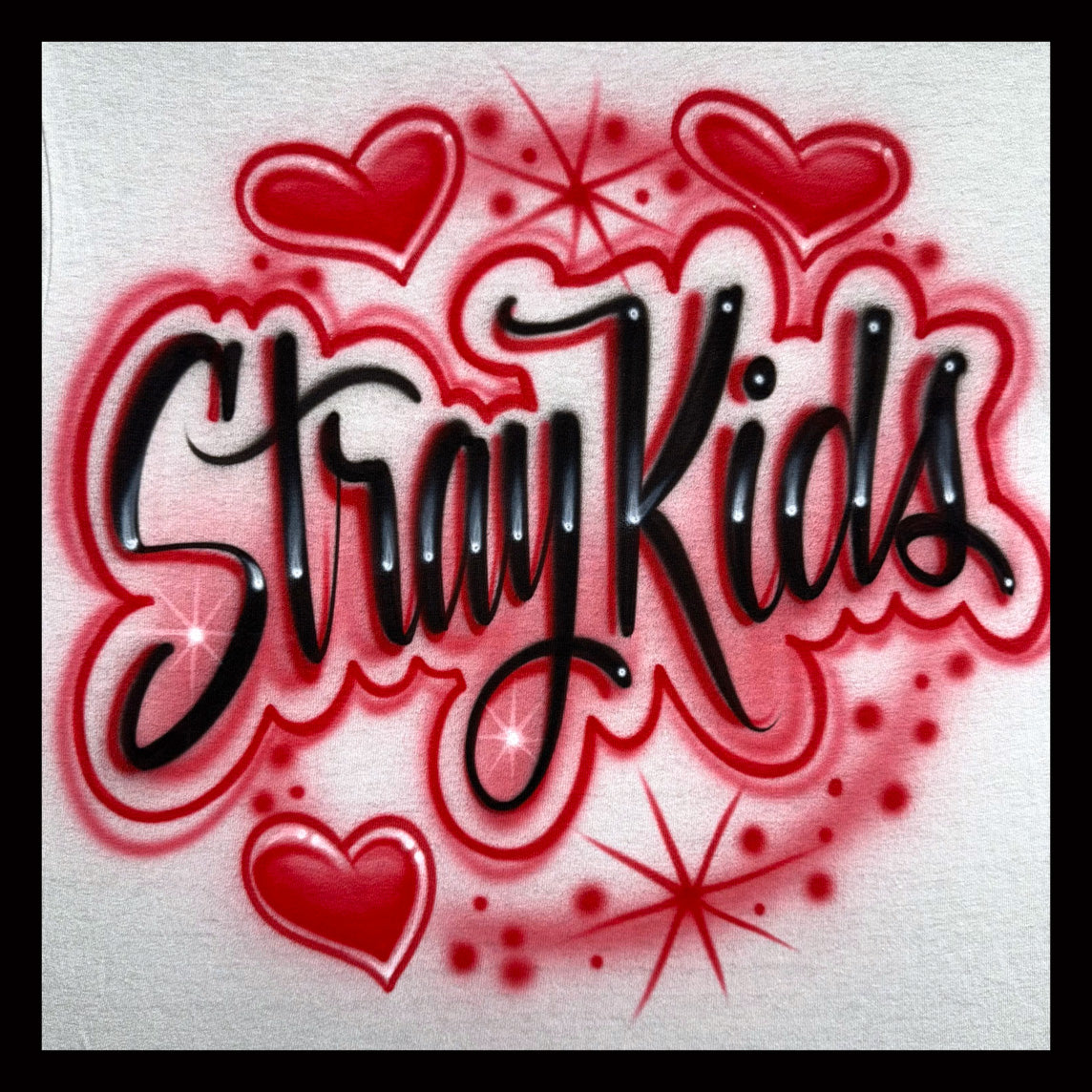 Stray Kids KPOP airbrushed t-shirt with hearts