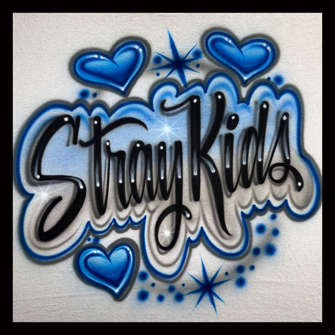 Stray Kids airbrushed t-shirt with hearts